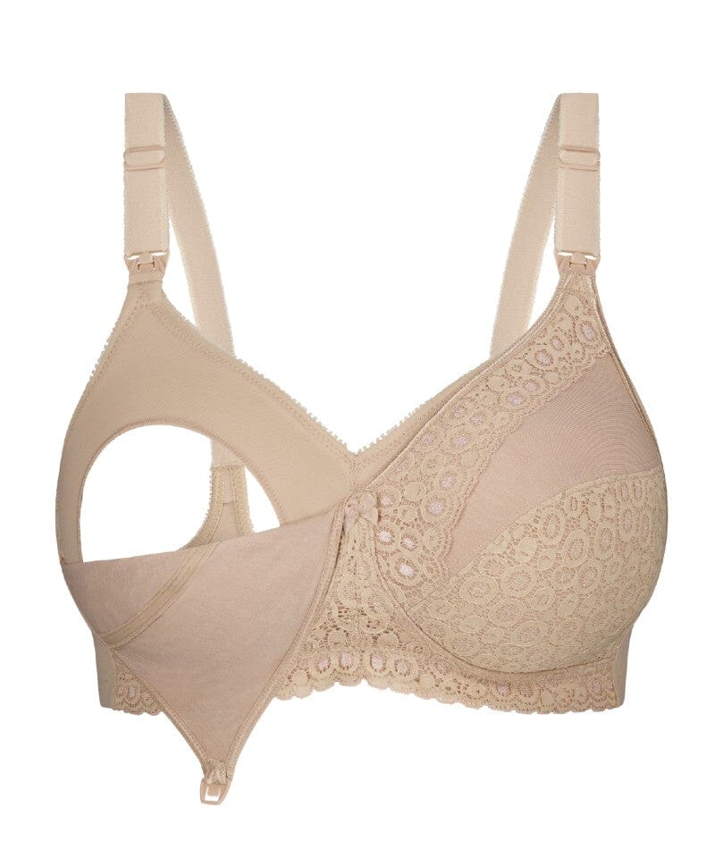 Triumph Amour Maternity Lace Padded Wire-free Bra - Nude Pink - Curvy