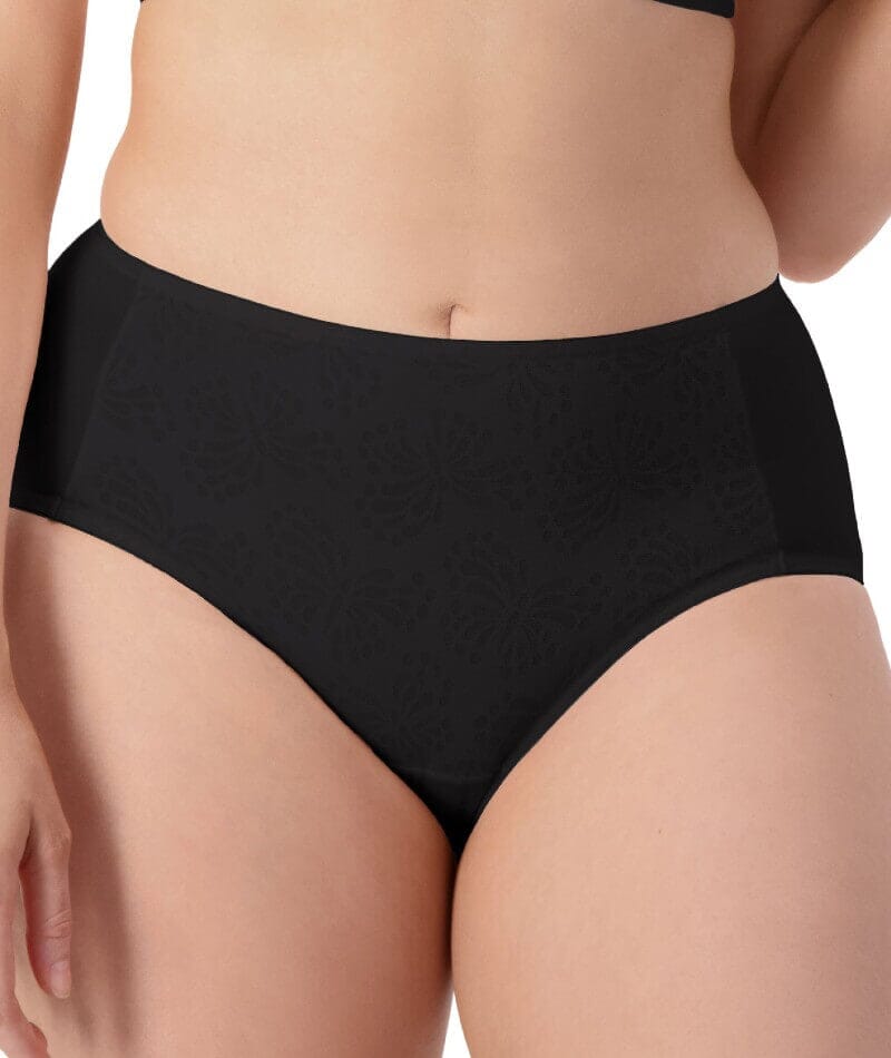 Triumph Lacy Minimiser Maxi Brief - Black Knickers