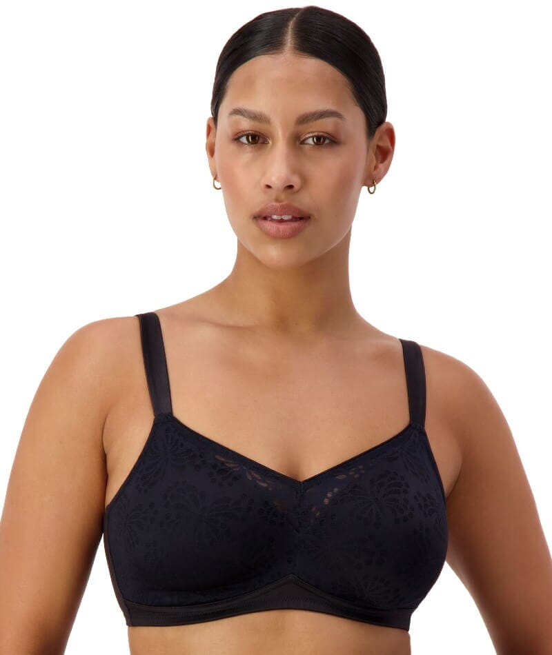 Triumph Lacy Minimiser Wire-free Bra - Black Bras 