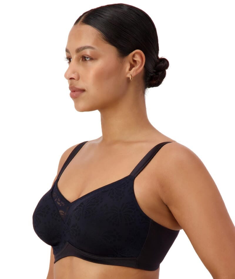 Triumph Lacy Minimiser Wire-free Bra - Black Bras