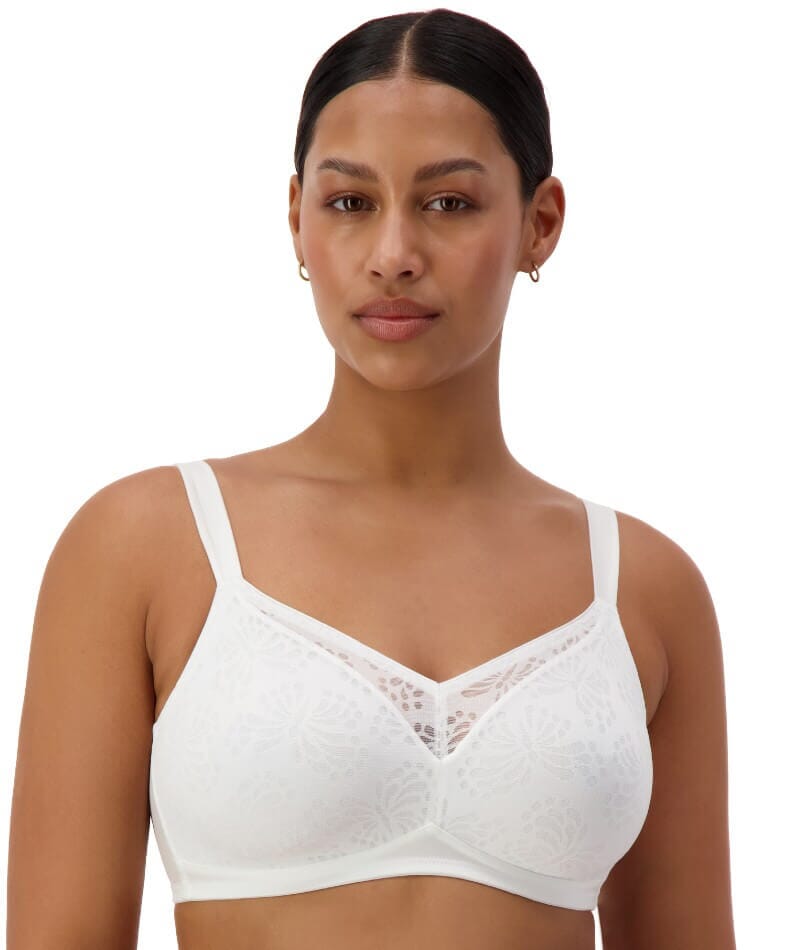Triumph Lacy Minimiser Wire-free Bra - White Bras