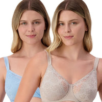 Triumph Lacy Minimizer 2 Pack Bra - Blue Sea/Rhino Grey