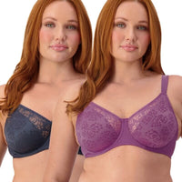 Triumph Lacy Minimizer 2 Pack Bra - Nuit/Amethyst