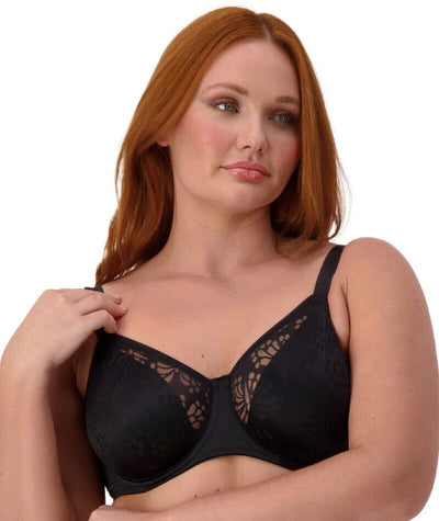 Triumph Lacy Minimizer Bra - Black Bras