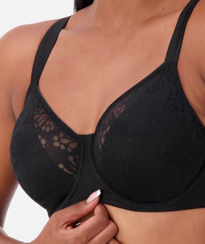 Triumph Lacy Minimizer Bra - Black Bras