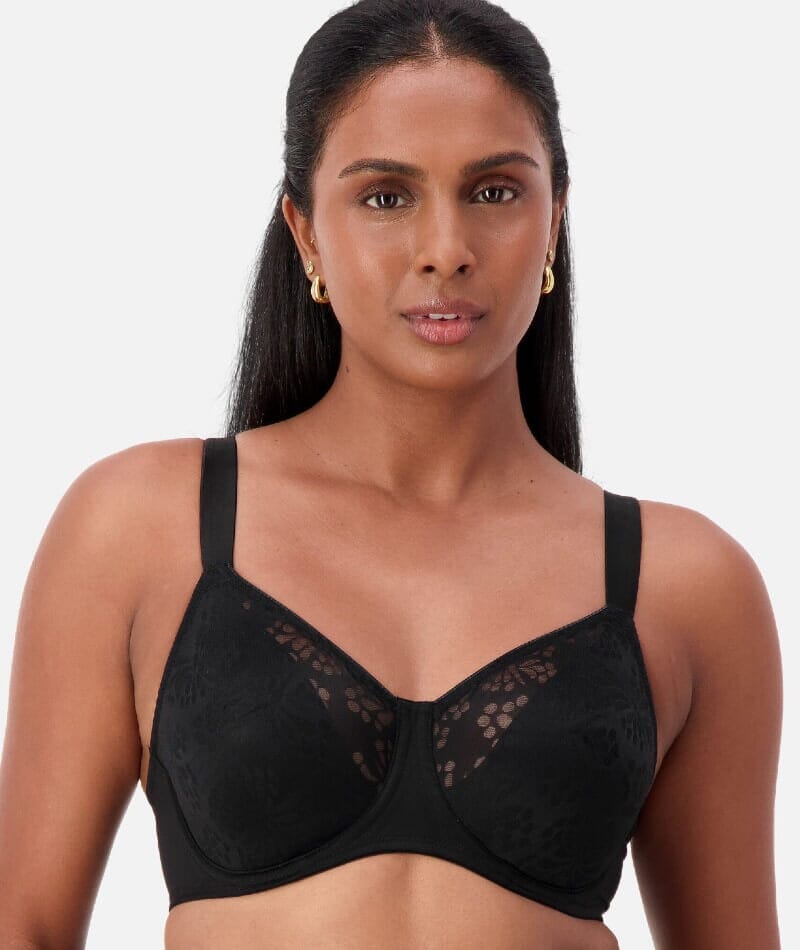 Triumph Lacy Minimizer Bra - Black Bras 
