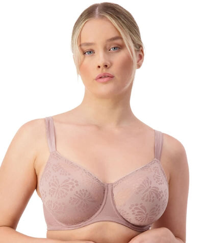 Triumph Lacy Minimizer Bra - Chocolate Mousse Bras