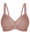 Triumph Lacy Minimizer Bra - Chocolate Mousse Bras