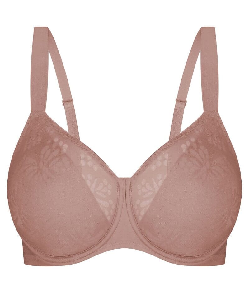 Triumph Lacy Minimizer Bra - Chocolate Mousse Bras