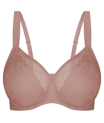 Triumph Lacy Minimizer Bra - Chocolate Mousse Bras