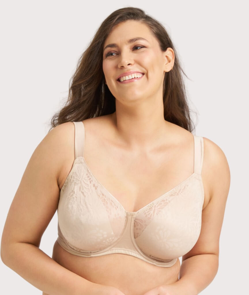 Triumph Lacy Minimizer Bra - New Beige