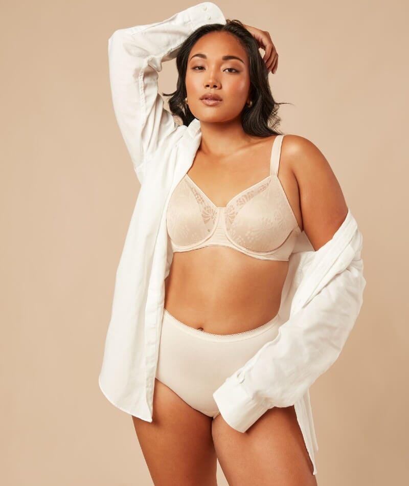 Triumph Lacy Minimizer Bra - New Beige Bras