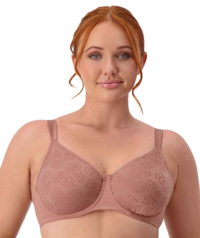 Triumph Lacy Minimizer Bra - Toasted Almond Bras