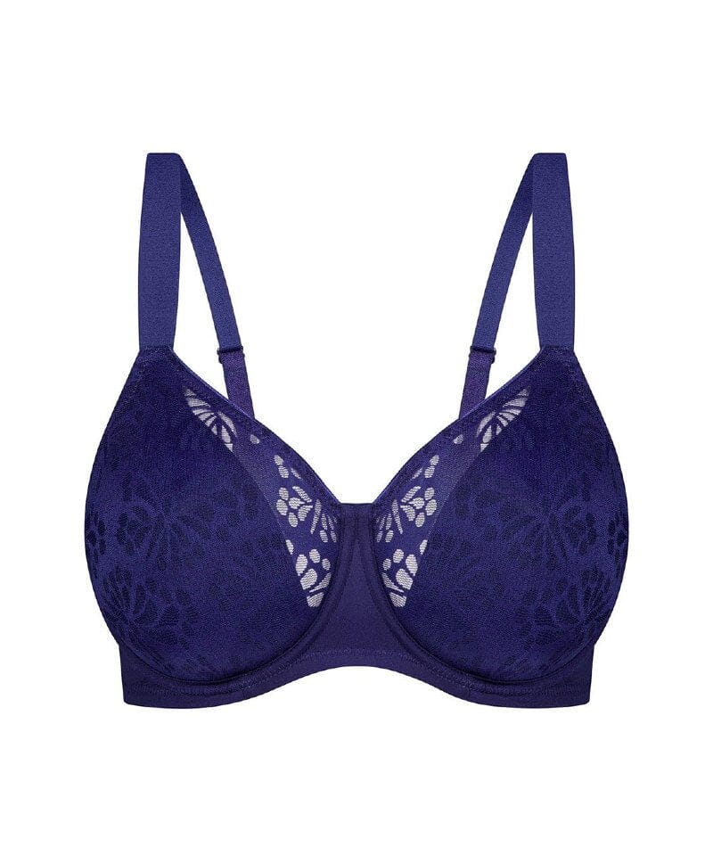 Triumph Lacy Minimizer Bra - True Navy