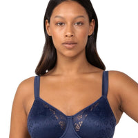 Triumph Lacy Minimizer Bra - Blueberry - Curvy Bras