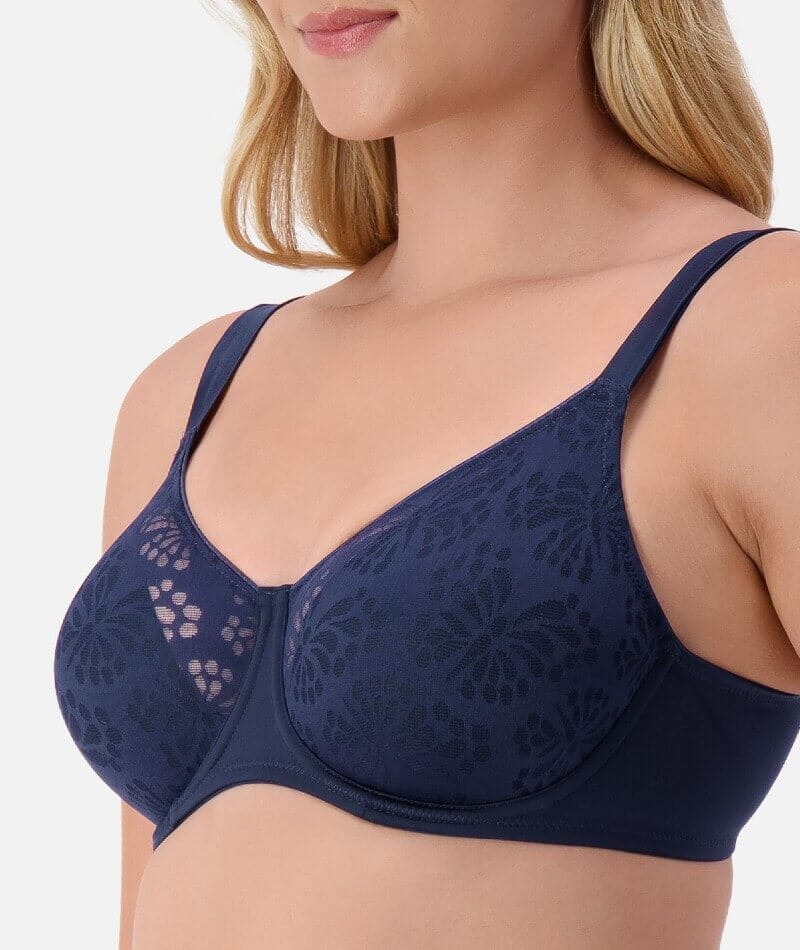 Triumph Lacy Minimizer Bra - True Navy Bras