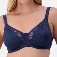 Triumph Lacy Minimizer Bra - True Navy