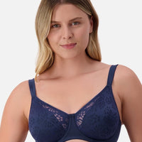 Triumph Lacy Minimizer Bra - True Navy