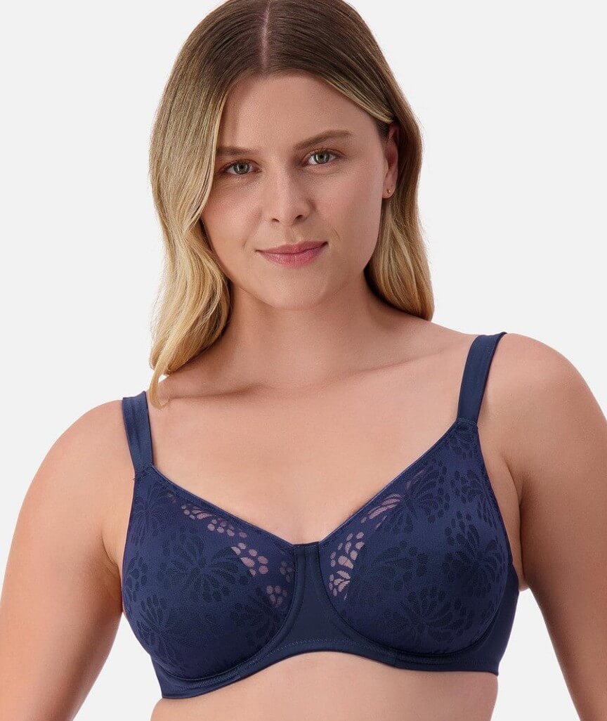 Triumph Lacy Minimizer Bra - True Navy