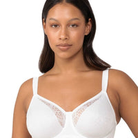 Triumph Embroidered Minimizer Bra - Coffee Sugar - Curvy Bras