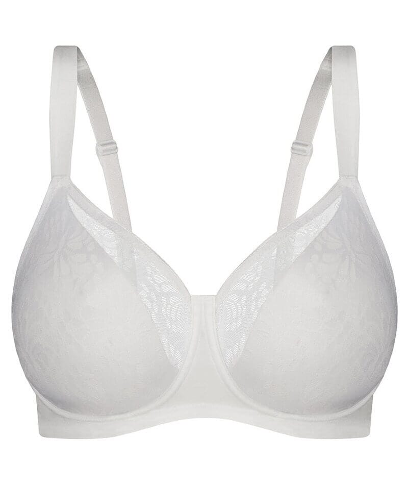 Triumph Lacy Minimizer Bra - White - Curvy Bras