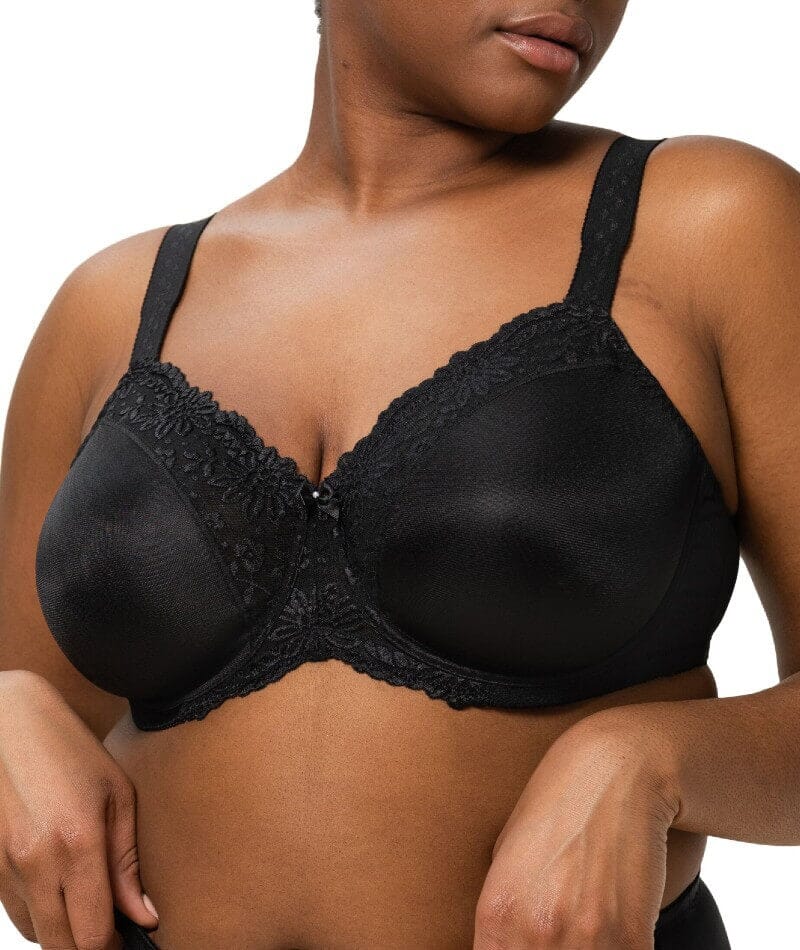 Womens Plus Size Full Coverage Wirefree Unlined Minimizer Lace Bra 46-H  Brown