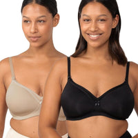 Triumph Mamabel Smooth Wire-free Maternity Bra 2 Pack - Black/Nude - Curvy  Bras