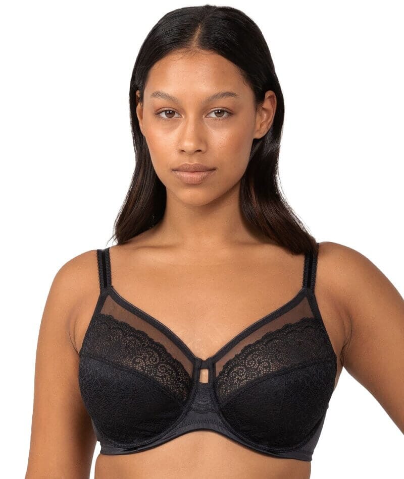 Triumph Sheer Underwired Bra Black Curvy Bras