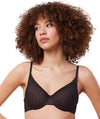 Triumph Signature Sheer Underwired Padded Half Cup Bra - Black Bras