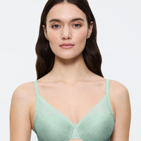 Triumph Signature Sheer Underwired Padded Half Cup Bra - Misty Turquoise