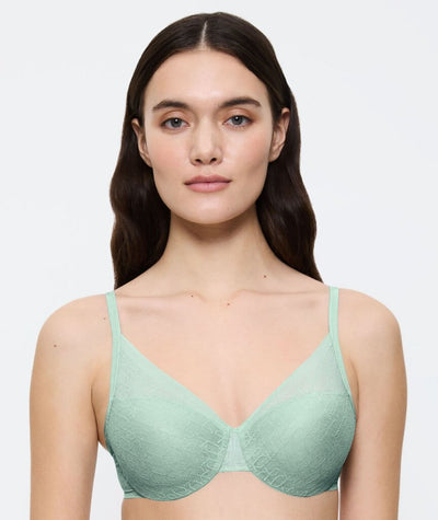 Triumph Signature Sheer Underwired Padded Half Cup Bra - Misty Turquoise