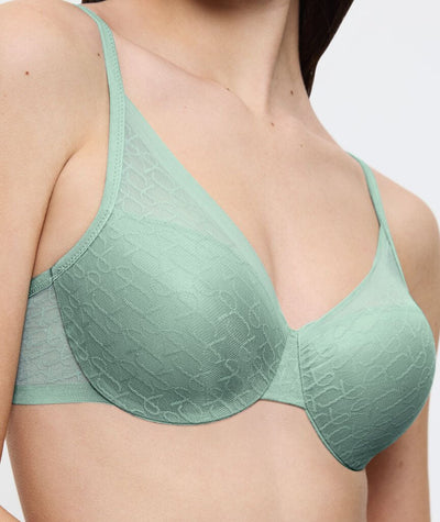 Triumph Signature Sheer Underwired Padded Half Cup Bra - Misty Turquoise