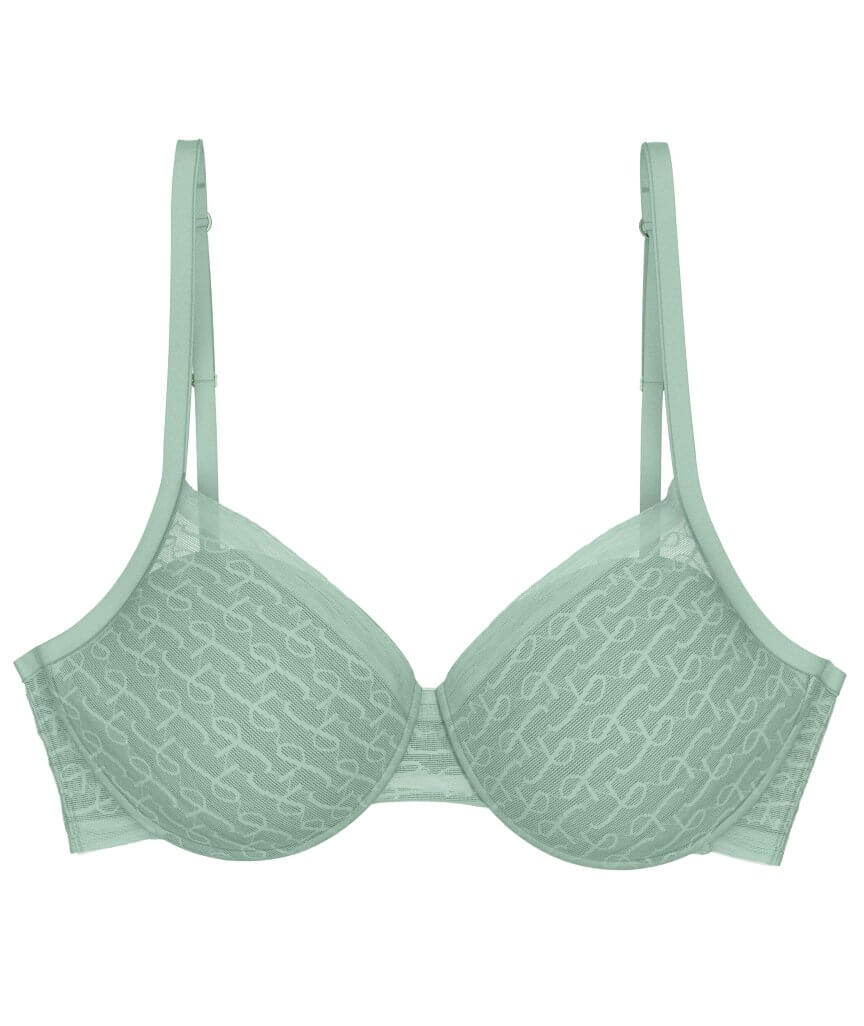 Triumph Signature Sheer Underwired Padded Half Cup Bra - Misty Turquoise