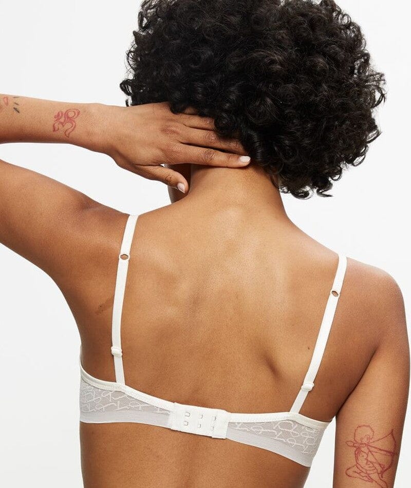 Triumph Signature Sheer Underwired Padded Half Cup Bra - Ecru White Bras