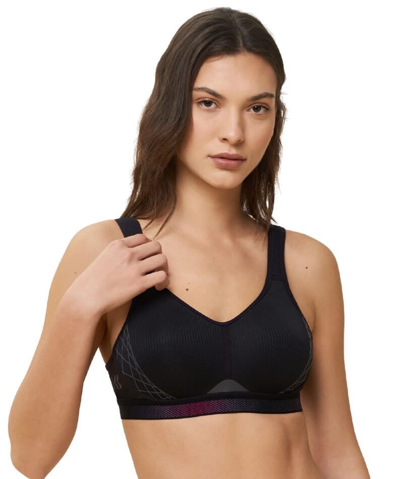 Triumph Triaction Cardio Flow Wire-free Sports Bra - Black - Curvy Bras