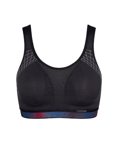 Triumph Triaction Cardio Flow Wire-free Minimiser Sports Bra - Black -  Curvy Bras