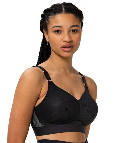 Triumph Triaction Hybrid Lite Wire-free Sports Bra - Black - Curvy Bras