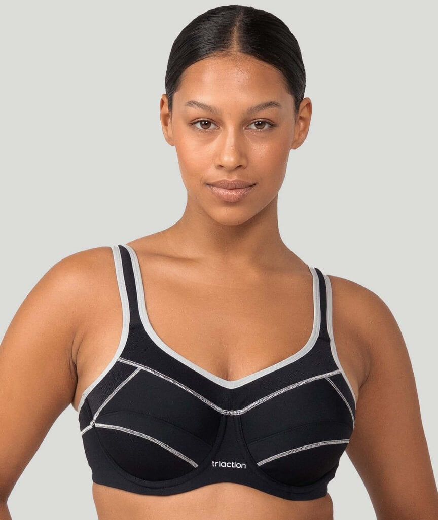 Triumph Triaction Performance Sports Bra - Black / Silver