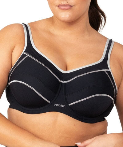 Triumph Triaction Performance Sports Bra - Black / Silver Bras
