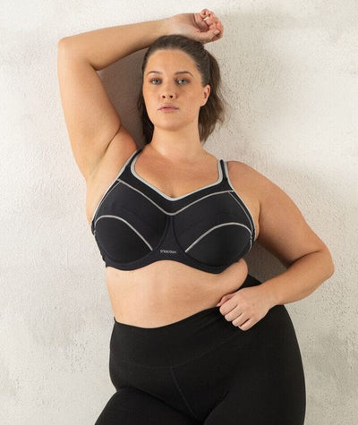 Triumph Triaction Performance Sports Bra - Black / Silver Bras
