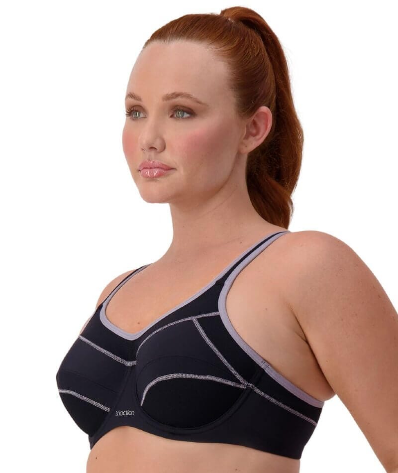 Triumph Triaction Performance Sports Bra - Black / Silver Bras