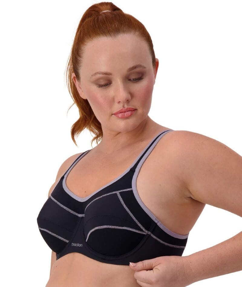 Triumph Triaction Performance Sports Bra - Black / Silver Bras