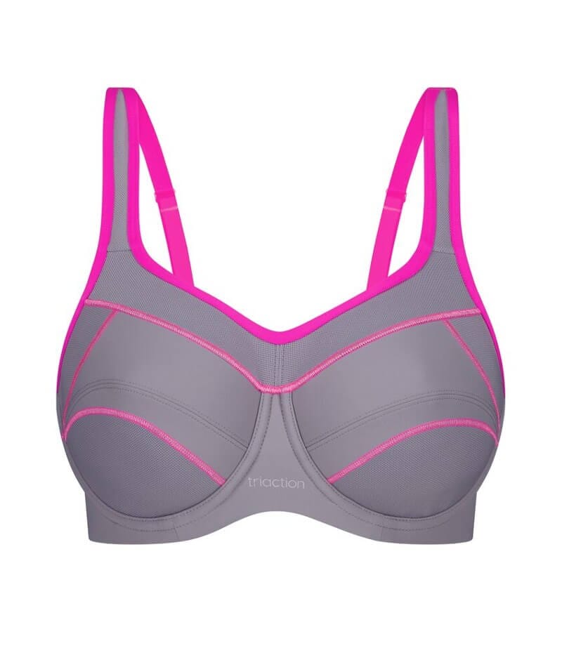 Triumph Triaction Performance Sports Bra - Titanium - Curvy Bras