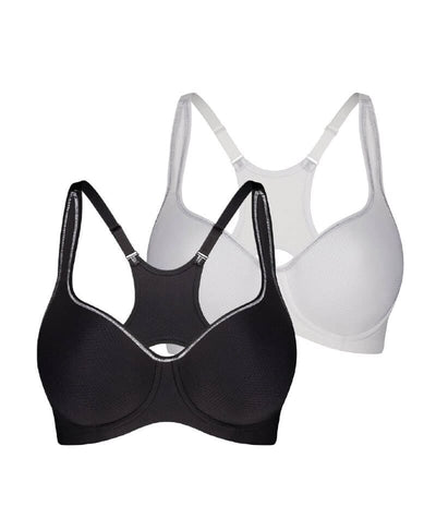 Triumph Triaction Racerback 2 Pack - Black/White Bras