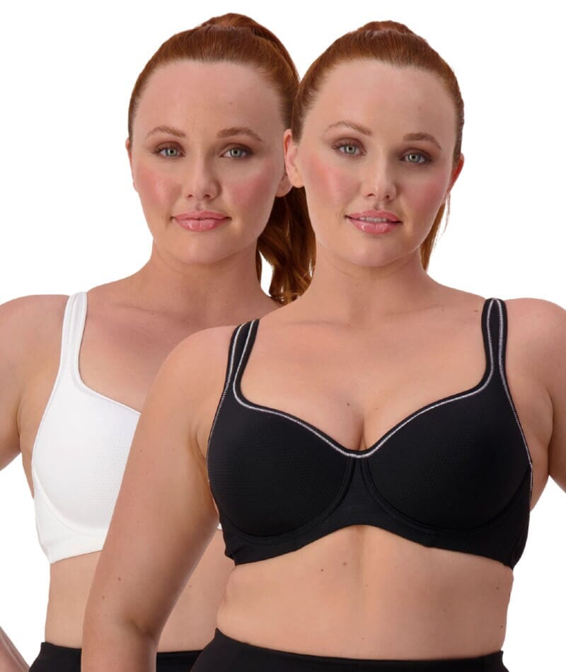 Triumph Triaction Racerback 2 Pack - Black/White Bras