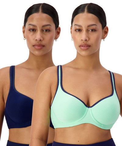 Triumph Triaction Racerback 2 Pack - Green/Dark Combination Bras