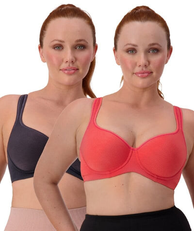 Triumph Triaction Racerback 2 Pack - Orange - Dark Combination Bras