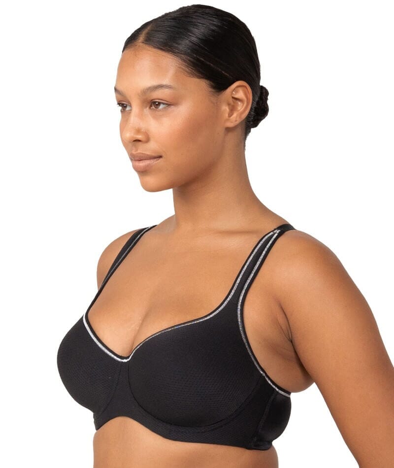 Triumph Triaction Racerback Sports Bra - Black - Curvy Bras