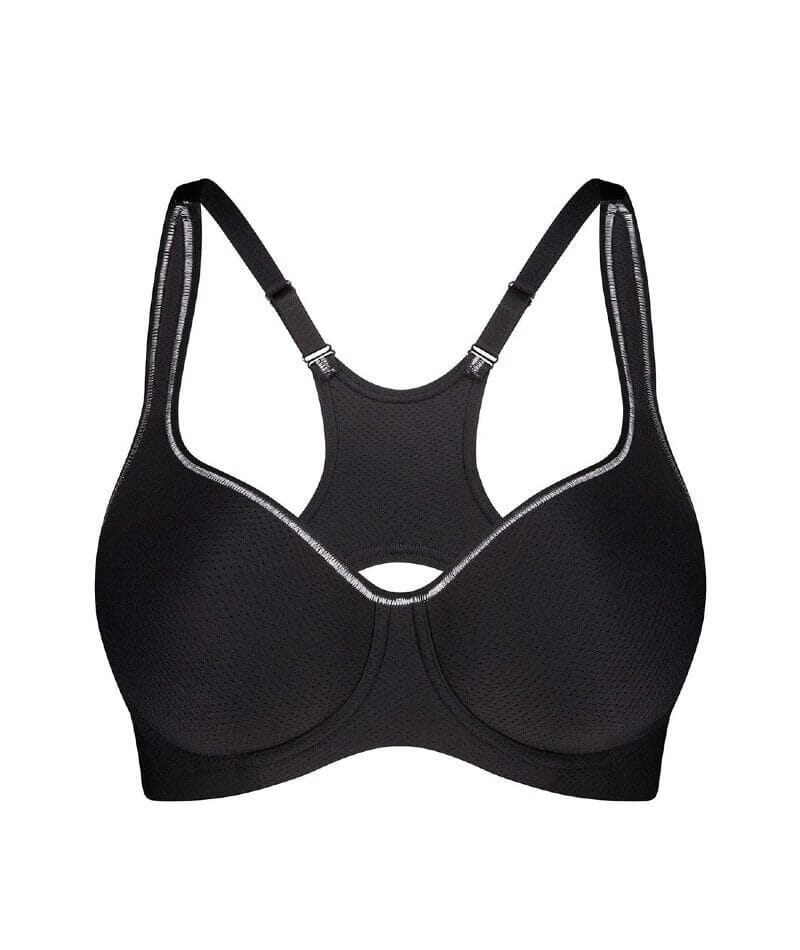 Triumph Triaction Racerback Sports Bra - Black - Curvy Bras