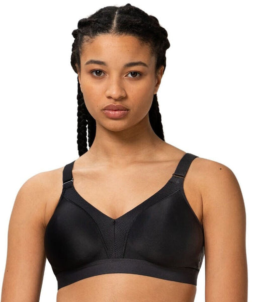 Triumph Triaction Wellness Wire free Sports Bra Black Curvy Bras